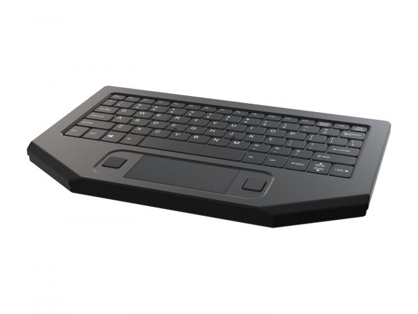 BLTX Mini rugged, low-profile keyboard (isometric view)